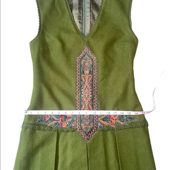 Vintage Handmade Drop Waist Dress with Appliqué & Crochet Accents - Picture 12 of 15